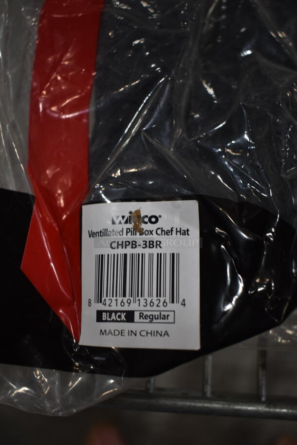 BRAND NEW! Winco CHPB-3BR Black Pillbox Hat - Image 5 of 6