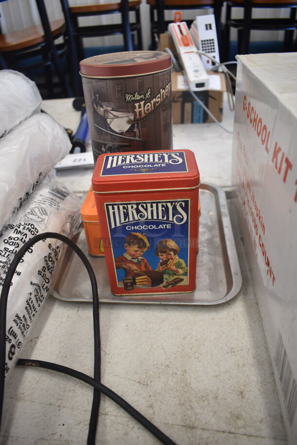 ALL ONE MONEY! Table and Floor Lot Including Cups, Lids, School Utensil Kit, Pans, Trays and MORE! Table Not Included - Image 4 of 7