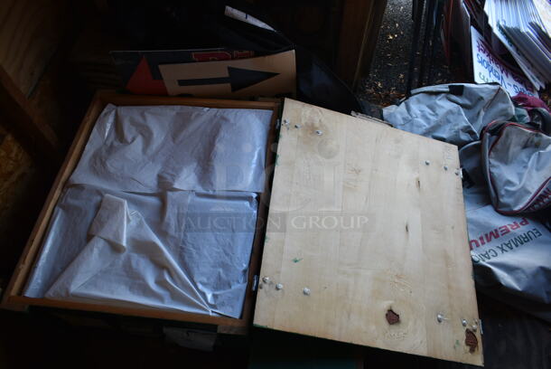 ALL ONE MONEY! Lot of Various Items Including Wooden Boxes of Metal Rods and Glasses. BUYER MUST REMOVE. (shed #3) - Image 6 of 8