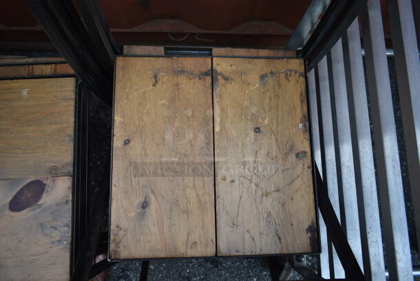 7 Black Dining Height Chairs w/ Wood Pattern Seat. 7 Times Your Bid! - Image 6 of 7