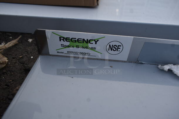 BRAND NEW SCRATCH AND DENT! Regency 16 Gauge Stainless Steel 18" x 60" Heavy Duty Wall Shelf - Image 4 of 5