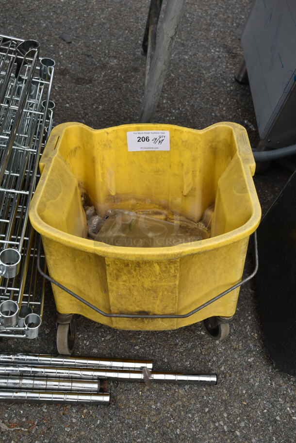 Yellow Poly Mop Bucket on Commercial Casters. - Image 1 of 2