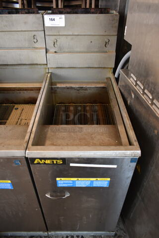 2020 Anets 45AS Stainless Steel Commercial Floor Style Natural Gas Powered Deep Fat Fryer. 122,000 BTU.