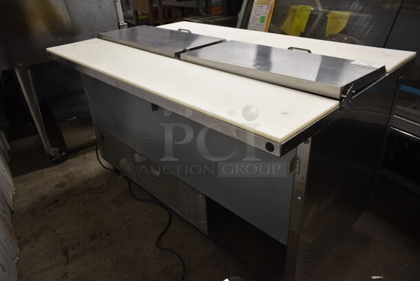 2017 True TSSU-60-16-DS-ST Stainless Steel Commercial Dual Side Prep Table Bain Marie w/ 2 Cutting Boards on Commercial Casters. 115 Volts, 1 Phase. Tested and Working! - Image 11 of 11