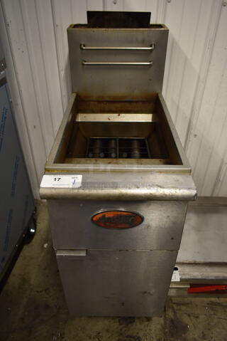 Avantco FF300-N Stainless Steel Commercial Floor Style Natural Gas Powered Deep Fat Fryer. 