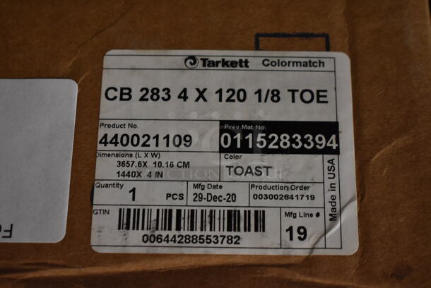 2 BRAND NEW IN BOX! Tarkett CB 283 4x120 1/8 TOE Toast Colored Vinyl Wall Base Strip. 2 Times Your Bid! - Image 4 of 6