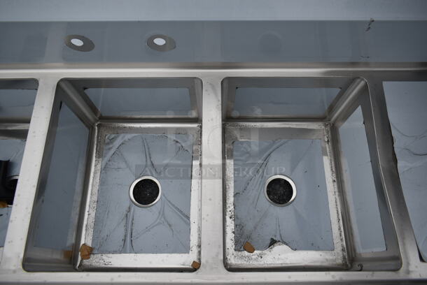 BRAND NEW SCRATCH AND DENT! Regency 600S31620218 Stainless Steel Commercial 3 Bay Sink w/ Dual Drain Boards. No Legs. - Image 4 of 5