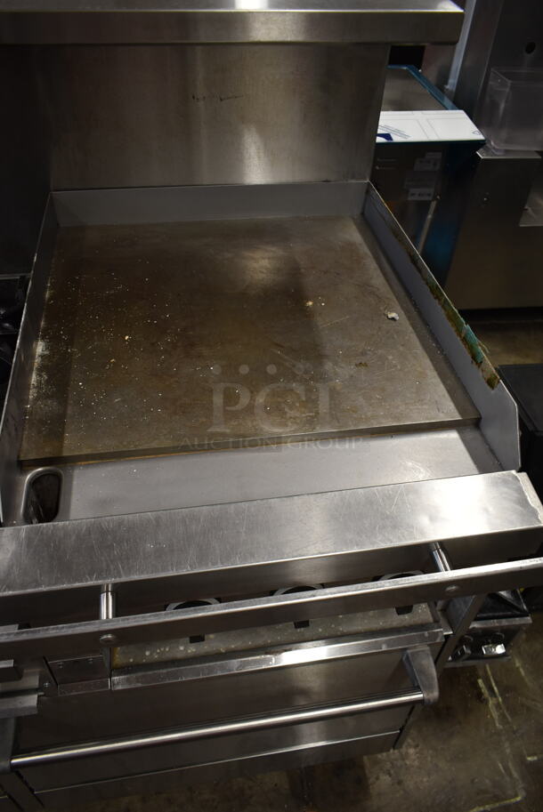 Garland SunFire X60-6R24RR Stainless Steel Commercial Natural Gas Powered 6 Burner Range w/ Right Side Flat Top Griddle, 2 Ovens, Over Shelf and Back Splash. - Image 5 of 12