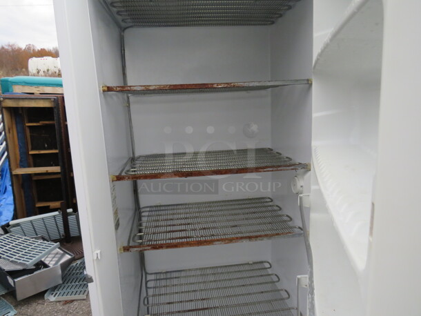 One White Westinghouse 1 Door Stand Up Freezer With 4 Shelves. 115 Volt. Model# MFU21N3BW4. 32X29X70 - Image 3 of 3