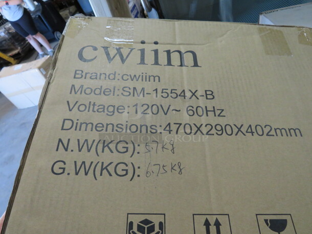 One CWIIM Stand Mixer. 120 Volt. #SM-1554X-B