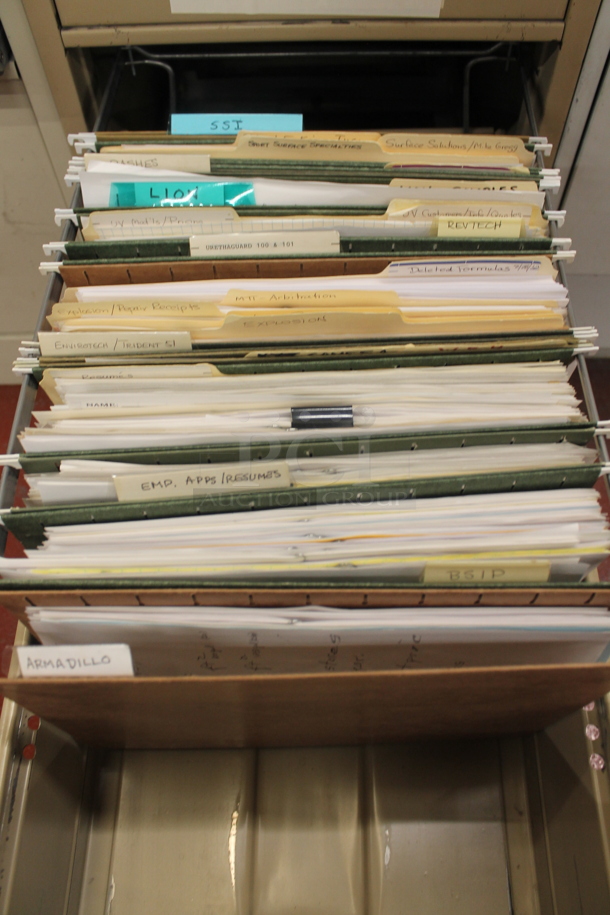 Tan Metal 2 Drawer Filing Cabinet. BUYER MUST REMOVE. - Image 5 of 6