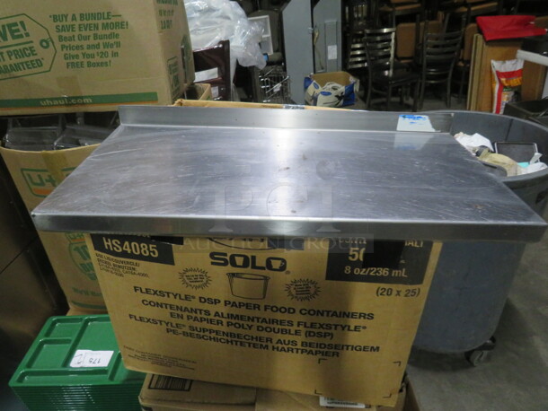 One Stainless Steel Wall Mount Shelf With 2 Brackets. 24X12X9 - Image 1 of 2