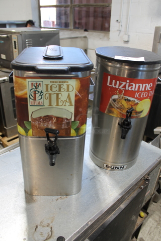 2 Stainless Steel Beverage Holder Dispensers. 2 Times Your Bid!