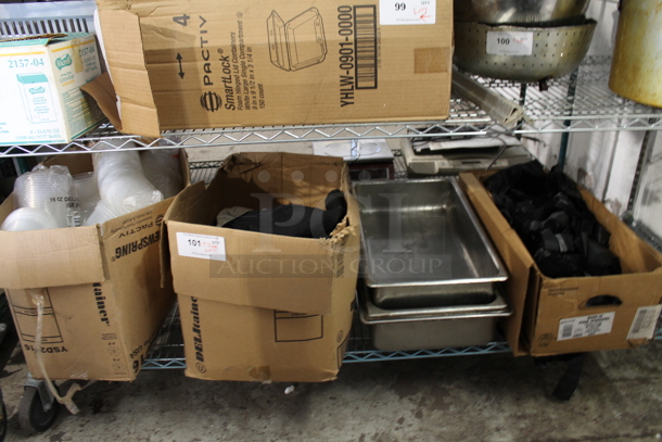 ALL ONE MONEY! Lot of Various Items Including Stainless Steel Full Size Drop In Bins and Paper Products - Image 1 of 5