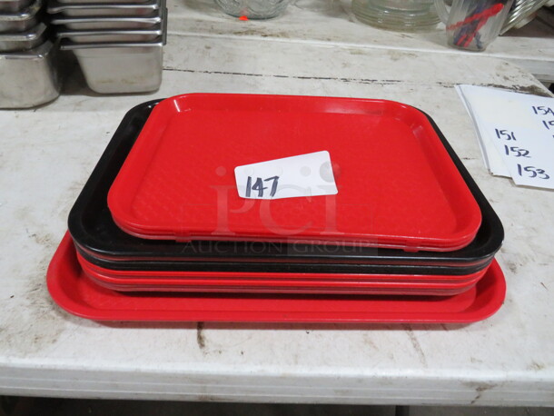 One Lot Of Assorted Size Lunch Trays.
