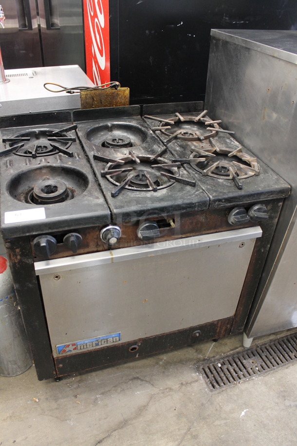 American Metal Commercial Natural Gas Powered 6 Burner Range w/ Oven.