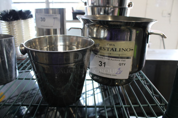 2 Various Metal Ice Buckets. 10.5x8.5x7, 6.5x5.5x5. 2 Times Your Bid!