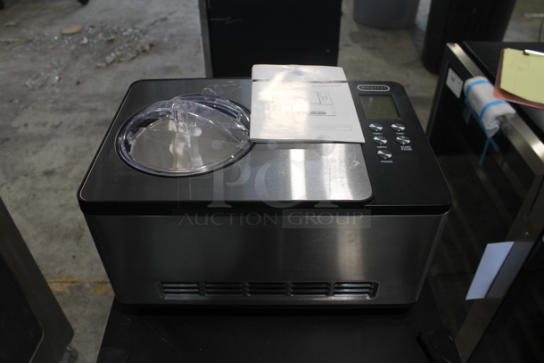 BRAND NEW SCRATCH AND DENT! Whynter ICM-200LS Commercial Stainless Steel Countertop Ice Cream Maker With Scooper and Manual. 110-120V.Tested and Working! 