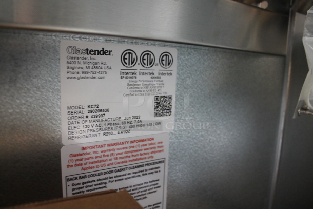 BRAND NEW! 2022 Glastender KC72 Stainless Steel Commercial Direct Draw Kegerator. Unit Does Not Have Beer Tower Holes Cut. 115 Volts, 1 Phase. Tested and Working! - Image 7 of 7