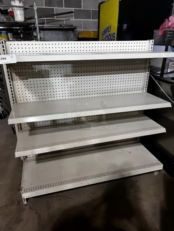 Freestanding white metal 4 shelf system - Image 1 of 2