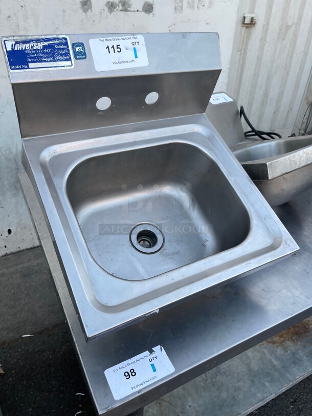 Clean! Universal Commercial 15 inch Stainless Steel Hand Sink NSF  - Image 2 of 7