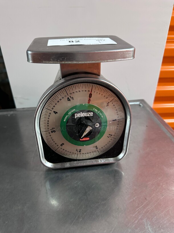 Clean! Rubbermaid Commercial Products Pelouze Aluminum Y-Line Mechanical Stainless Steel Portion-Control Food Scale, 5-pound, for Kitchen Restaurant Use NSF  - Image 1 of 8