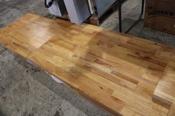 4 Various Wooden Butcher Block Tabletops. 37x24x2, 84x29.5x2, 97x29.5x2, 130x29.5x2. 4 Times Your Bid! - Image 3 of 5