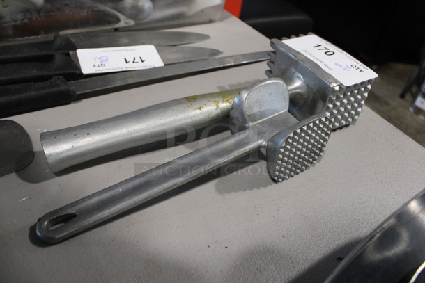2 Various Metal Manual Meat Tenderizers. 13x4x2.5, 10x3x2.5. 2 Times Your Bid! - Image 2 of 3
