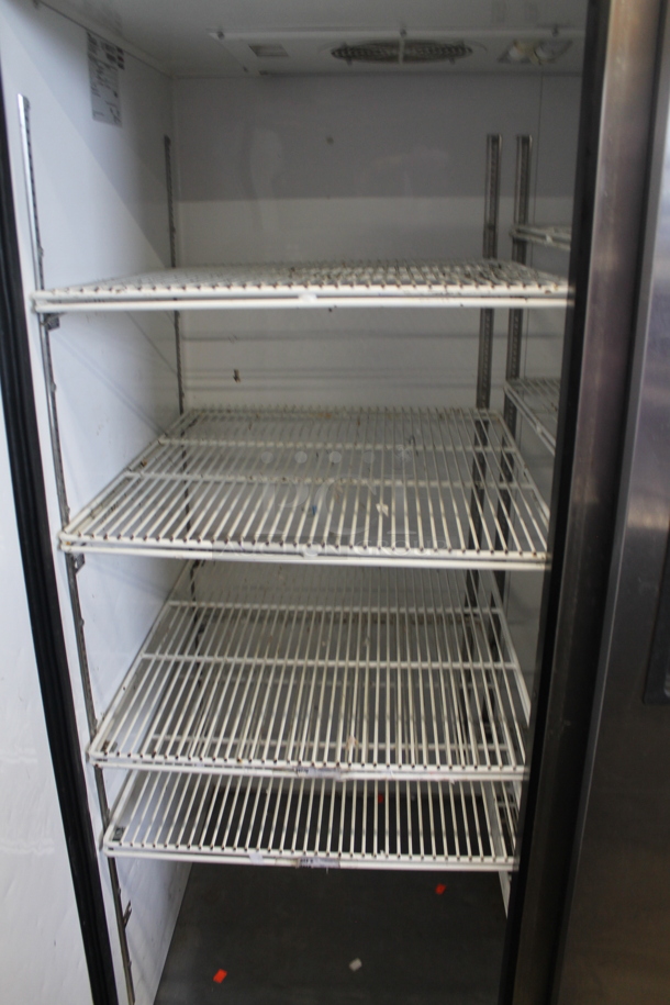 2015 True TG2R-2S ENERGY STAR Stainless Steel Commercial 2 Door Reach In Cooler w/ Poly Coated Racks on Commercial Casters. 115 Volts, 1 Phase. Tested and Working! - Image 4 of 6