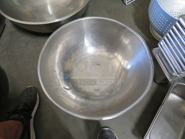 One 18 Inch Stainless Steel Mixing Bowl.