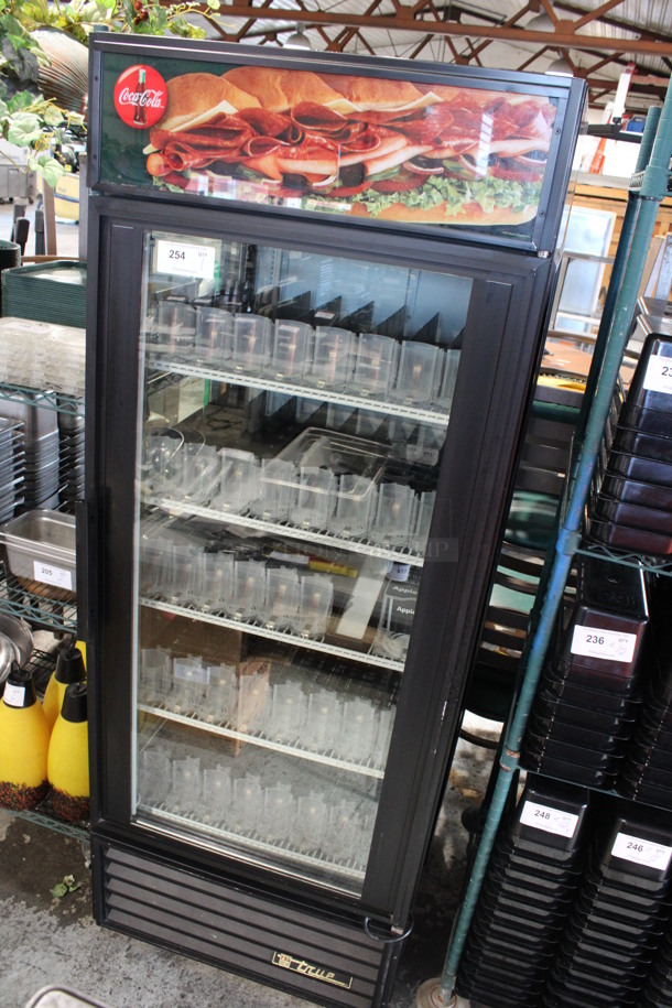 True Model GEM-26 Metal Commercial Single Door Reach In Cooler Merchandiser w/ Poly Coated Racks. 115 Volts, 1 Phase. 30x30x79. Tested and Working! - Image 2 of 7