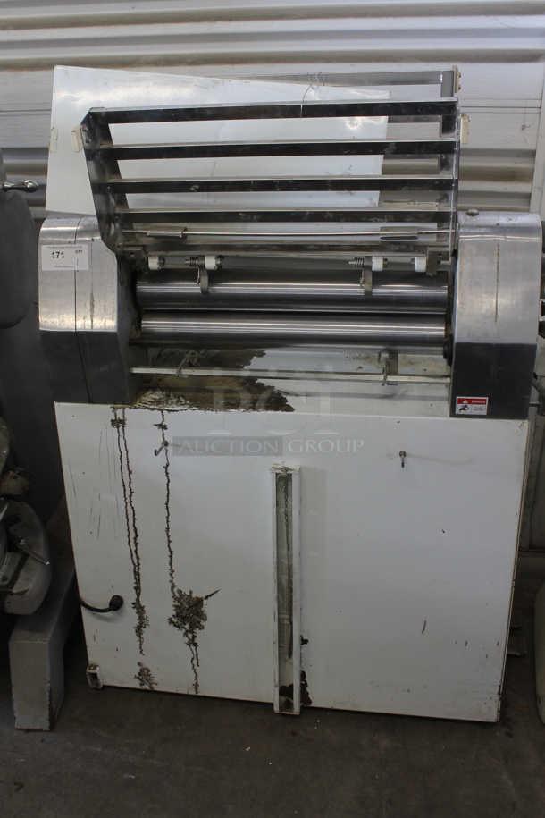2010 Sinmag SM-630 Metal Commercial Floor Style Dough Sheeter. Missing Arms. 220 Volts, 3 Phase. - Image 3 of 7