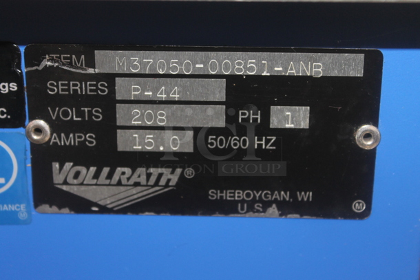 Vollrath P-44 Stainless Steel Commercial Electric Powered Buffet Station w/ Sneeze Guard on Commercial Casters. 208 Volts, 1 Phase.  - Image 7 of 7