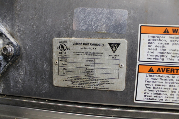 Vulcan ABC7G-NAT Stainless Steel Commercial Natural Gas Powered Combi Convection Oven on Commercial Casters.
 - Image 5 of 8