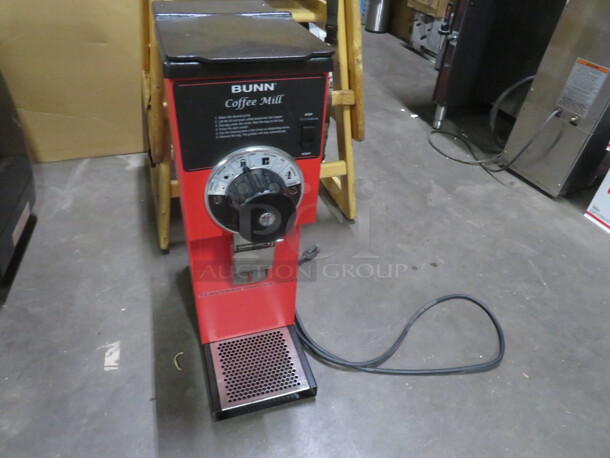 One Bunn Grinder. Model# G1 HD, RED. 120 Volt. 8X16X23 - Image 2 of 3