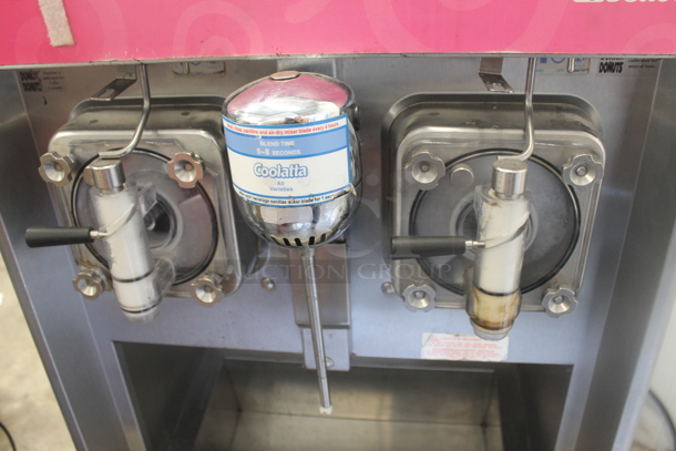 Taylor 342D-27 Stainless Steel Commercial Floor Style Air Cooled 2 Flavor Frozen Beverage Machine w/ Drink Mixer Attachment on Commercial Casters. 208-230 Volts, 1 Phase. - Image 5 of 7