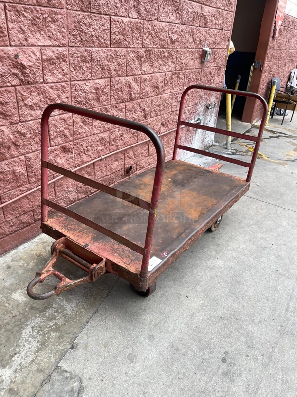 Platform Heavy Duty Mobile Luggage Moving Cart on Casters  - Image 3 of 6