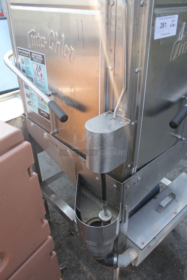 Auto-Chlor A5 Commercial Stainless Steel Dishwasher With Washmate And Drymate Detergents On Galvanized Legs. 115V.  - Image 8 of 12