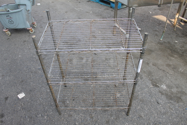 Commercial Stainless Steel Open Utility Shelf With Metro Style Shelving On Galvanized Legs. BUYER MUST DISMANTLE. PCI CANNOT DISMANTLE FOR SHIPPING. PLEASE CONSIDER FREIGHT CHARGES. 