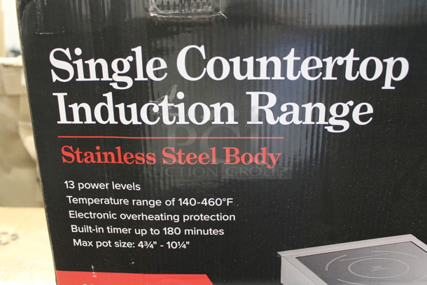 BRAND NEW IN BOX! Avantco IC3500 Stainless Steel Commercial Countertop Single Burner Induction Range / Cooker. 208-240 Volts, 1 Phase. Tested and Working! - Image 3 of 4