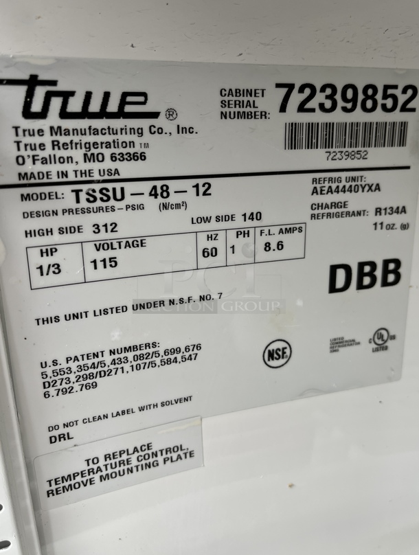 True 48" Refrigerated Prep Table, 115V, 1 Phase, Tested & Working! - Image 2 of 3