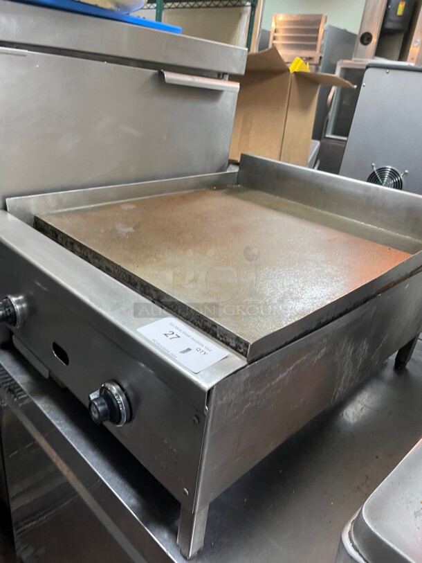 Working! Jade Range JGT-2424 24 inch Commercial Gas Griddle w/ Thermostatic Controls - 1 inch Steel Plate, Natural Gas NSF Tested and Working! - Image 5 of 7