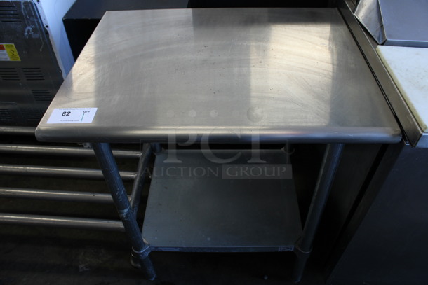 Stainless Steel Commercial Table w/ Metal Under Shelf. 30x24x34