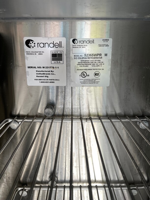New! RANDELL 52365 REFRIGERATED MEGA TOP BREADING TABLE STATION FRIED CHICKEN NSF 115 Volt Tested and Working! - Image 9 of 11