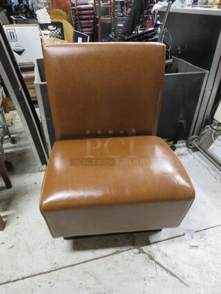 One Single Sided Brown Cushioned Booth. 24X25X35