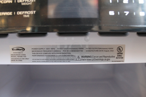 BRAND NEW SCRATCH AND DENT! 2022 KoolMore KM-MD-1SS Stainless Steel Commercial Microwave Oven Drawer. 120 Volts, 1 Phase.  - Image 7 of 7