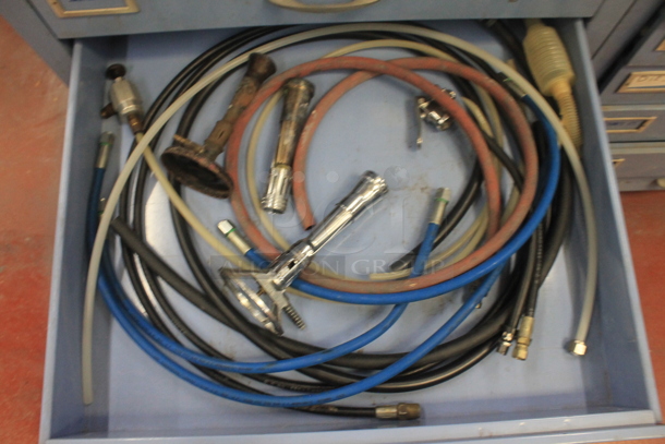 Blue Metal 9 Drawer Filing Cabinet w/ Contents. BUYER MUST REMOVE. - Image 6 of 8