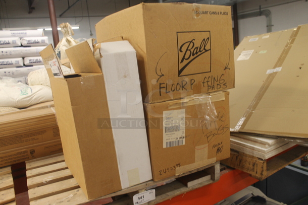 ALL ONE MONEY! PALLET LOT of Various Items Including Floor Buffing Pads. BUYER MUST REMOVE. - Image 2 of 4
