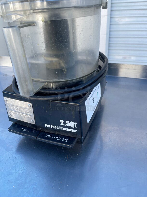 Working! Waring Commercial 2.5QT Pro Food Processor Heavy Duty NSF 115 Volt Tested and Working!  - Image 2 of 8