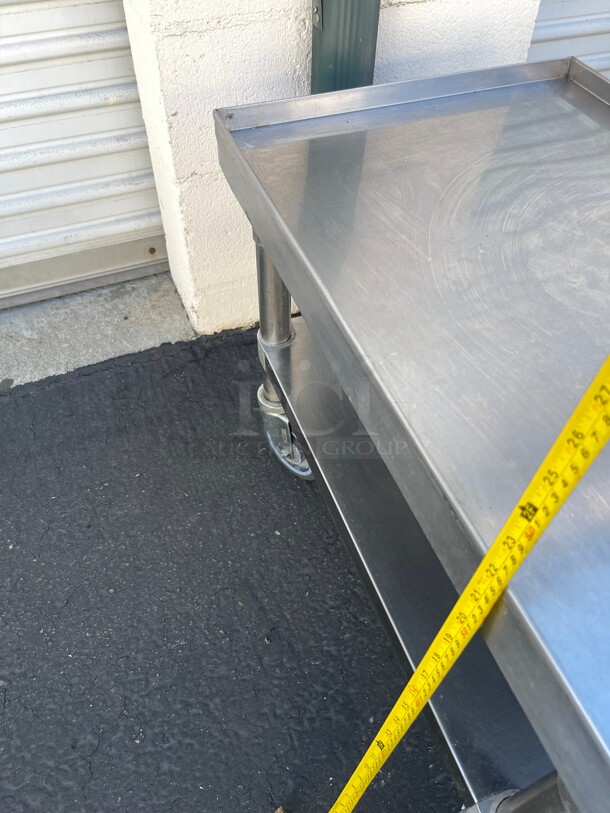 Clean! Commercial Stainless Steel 19 inch Heavy Duty Equipment Stand NSF Great For Small Mixer or Meat Slicer On Casters - Image 8 of 8